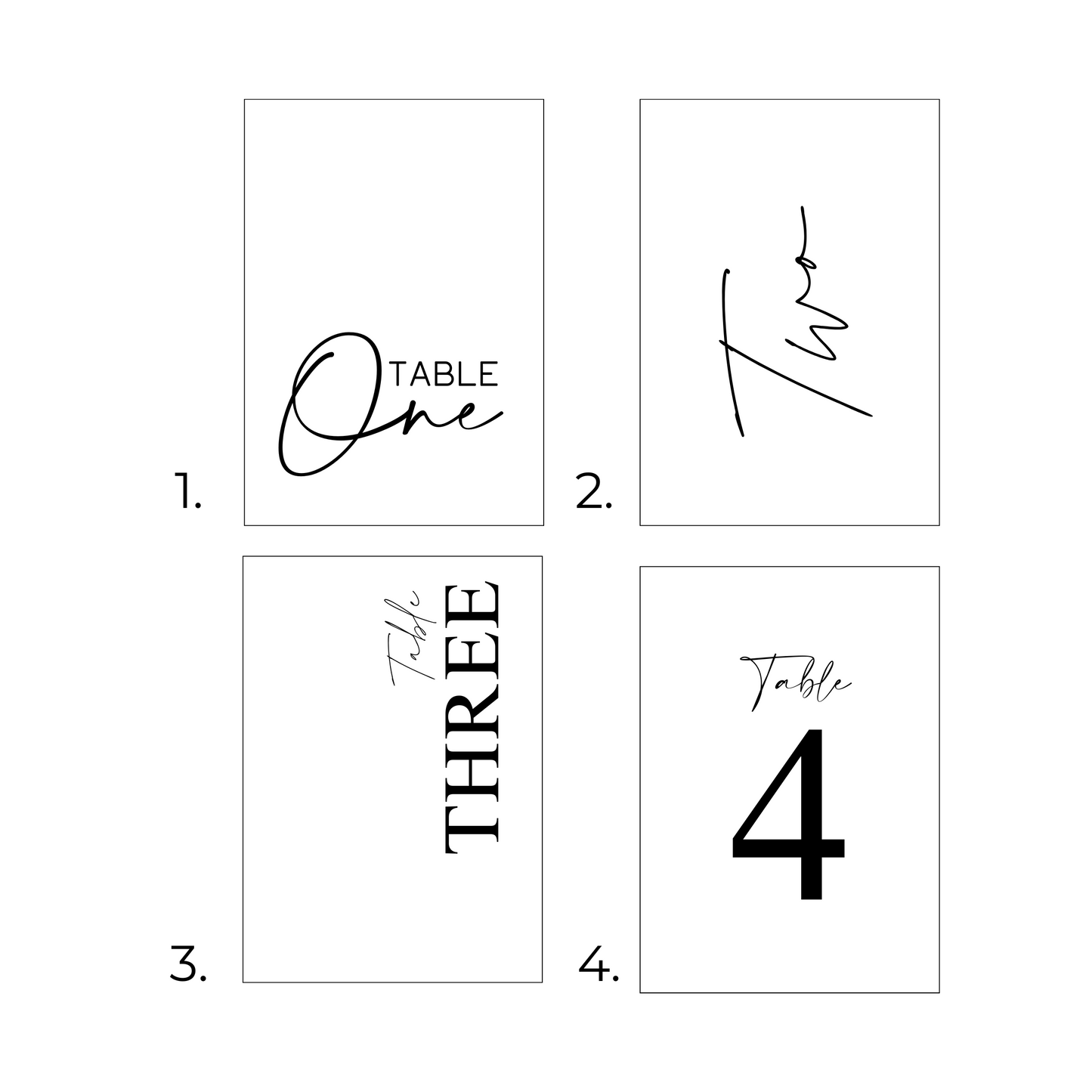 Rectangle Acrylic Table Numbers