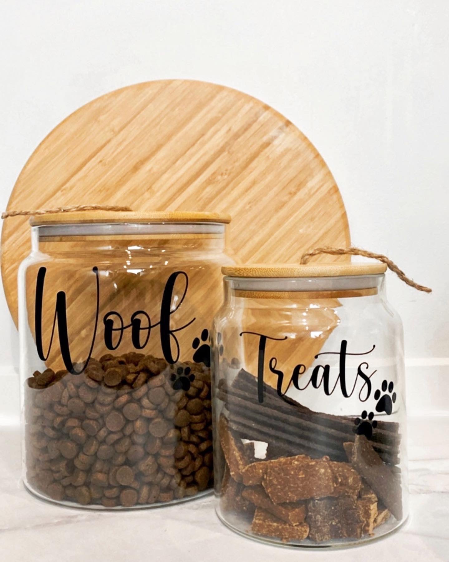 2L Glass & Bamboo Jar with Label