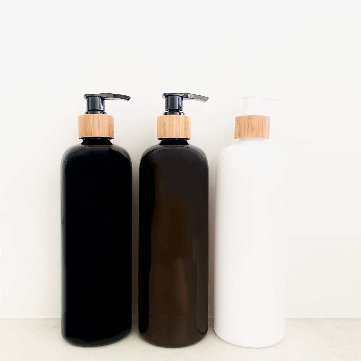 Pump Bottle Duo & Bamboo Tray