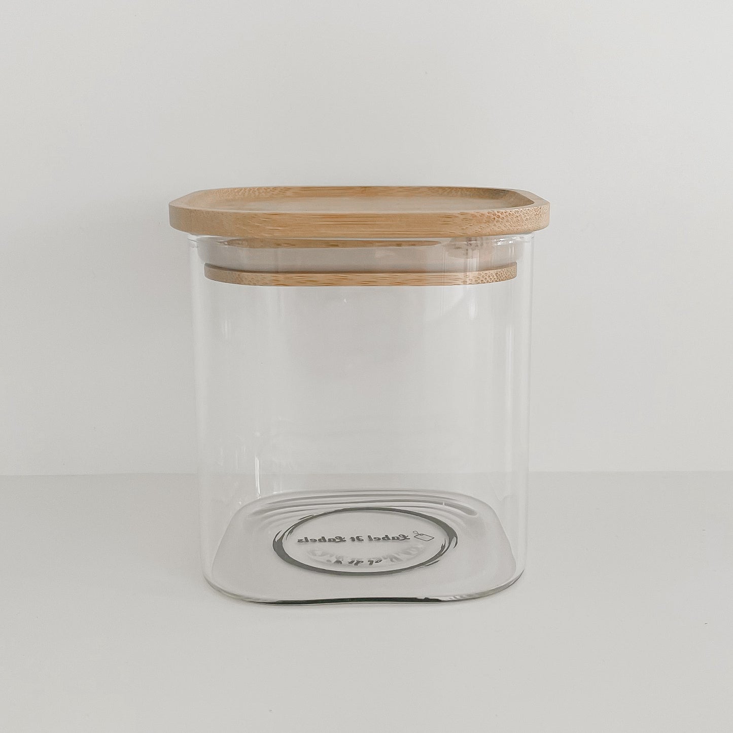 550mL Glass & Bamboo Container